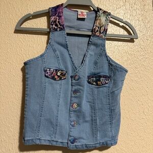 Vintage‎ Secret Love Denim Vest Size 8 Gorgeous Buttons!!! RARE!!!